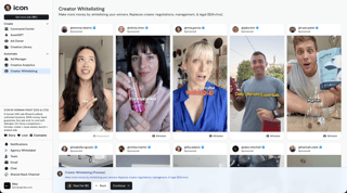 Creator Whitelisting product screenshot